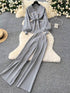 Women High Fashionable Knitted Co-Ord Sets With Belt